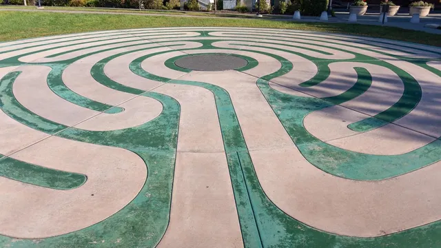 a green and yellow labyrinth