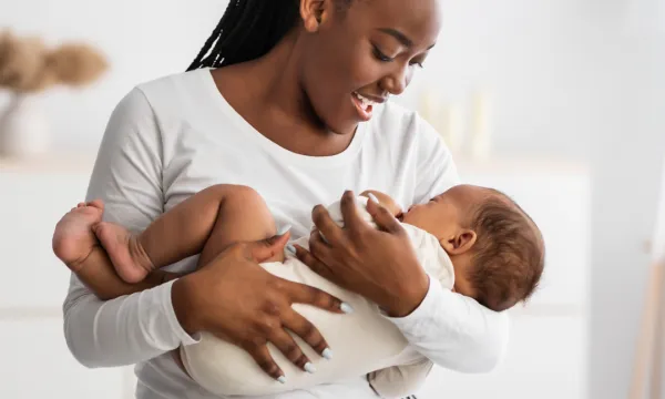 Mother holding an infant