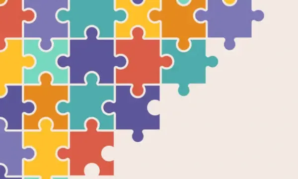 Multicolored puzzle pieces