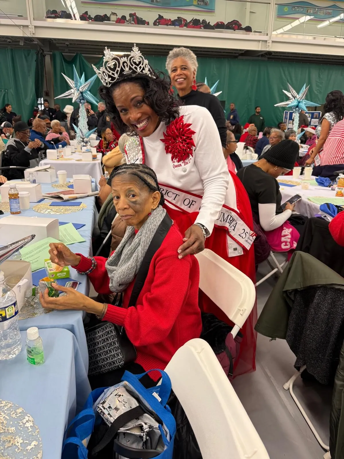 Mrs. Cheryl at a holiday celebration at her senior center.