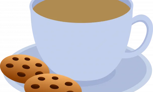 Cup of coffee with two cookies